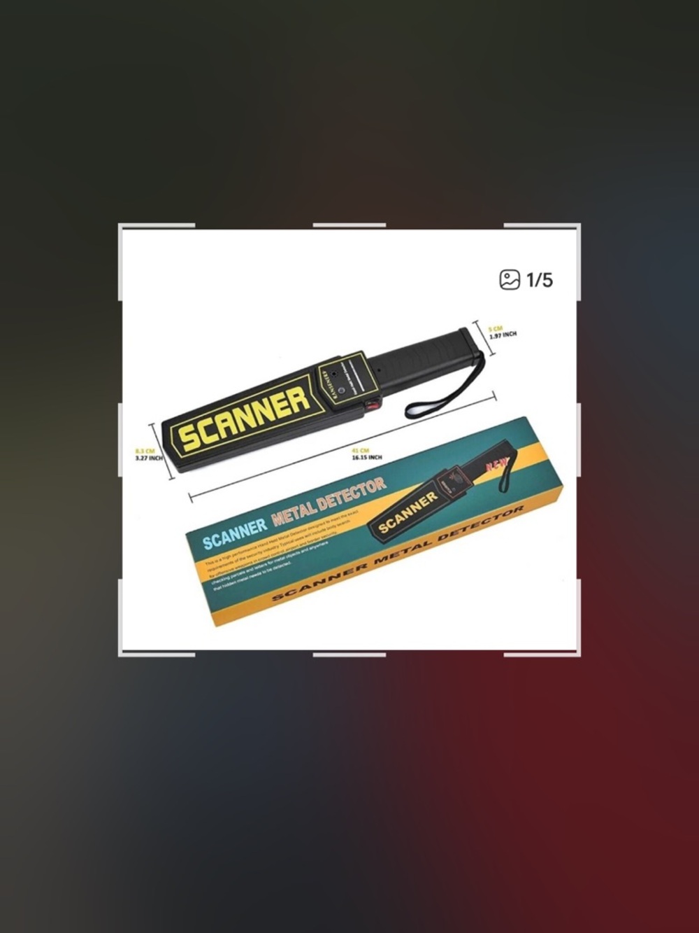 Handheld Scanner Metal Detector - Black & Yellow